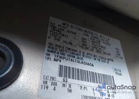 2004 Ford Expedition Nbx/Xlt из США, поврежденный, VIN 1FMPU16L14LA24656